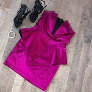 Pink strapless mini dress